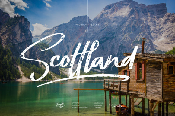 Scottland: A Brushed Script Font for Creative Projects
